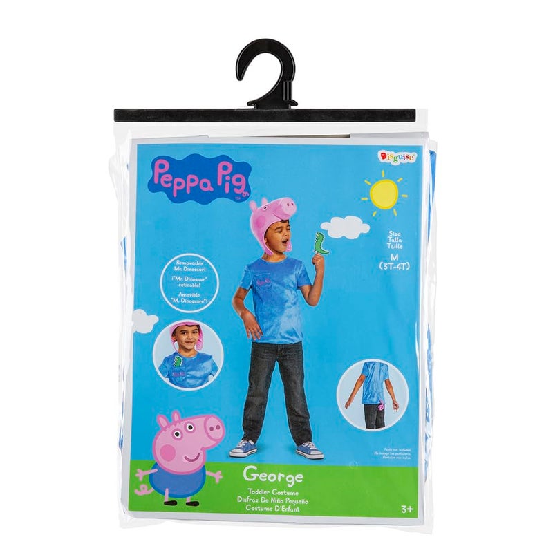 Disguise George Pig Costume for Boys, Official Nick Jr Character Top and Hat, Classic Toddler Size Medium (3T-4T) - Image 2